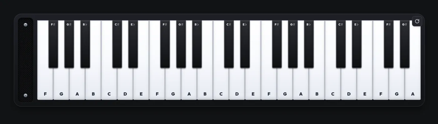 Piano accordion treble keyboard